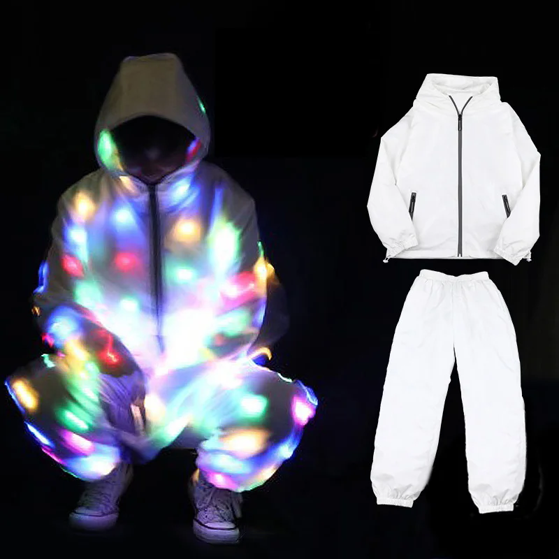 Glowing vest lumnious jacket with led lights Rave performance Dress for dancing man women night running led costume thumbnail 3