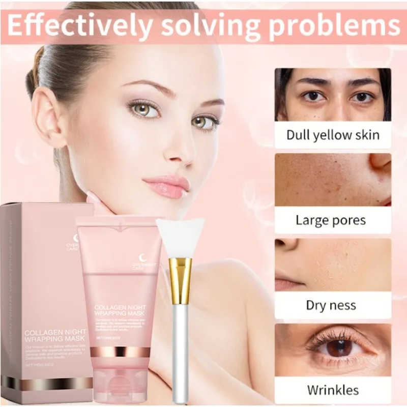 Collagen Peel-off Mask Night Wrapping Facial Mask Deeply Moisturizing Hydrating Firming Skin Facial Mask Daily Face Skin Care thumbnail 4