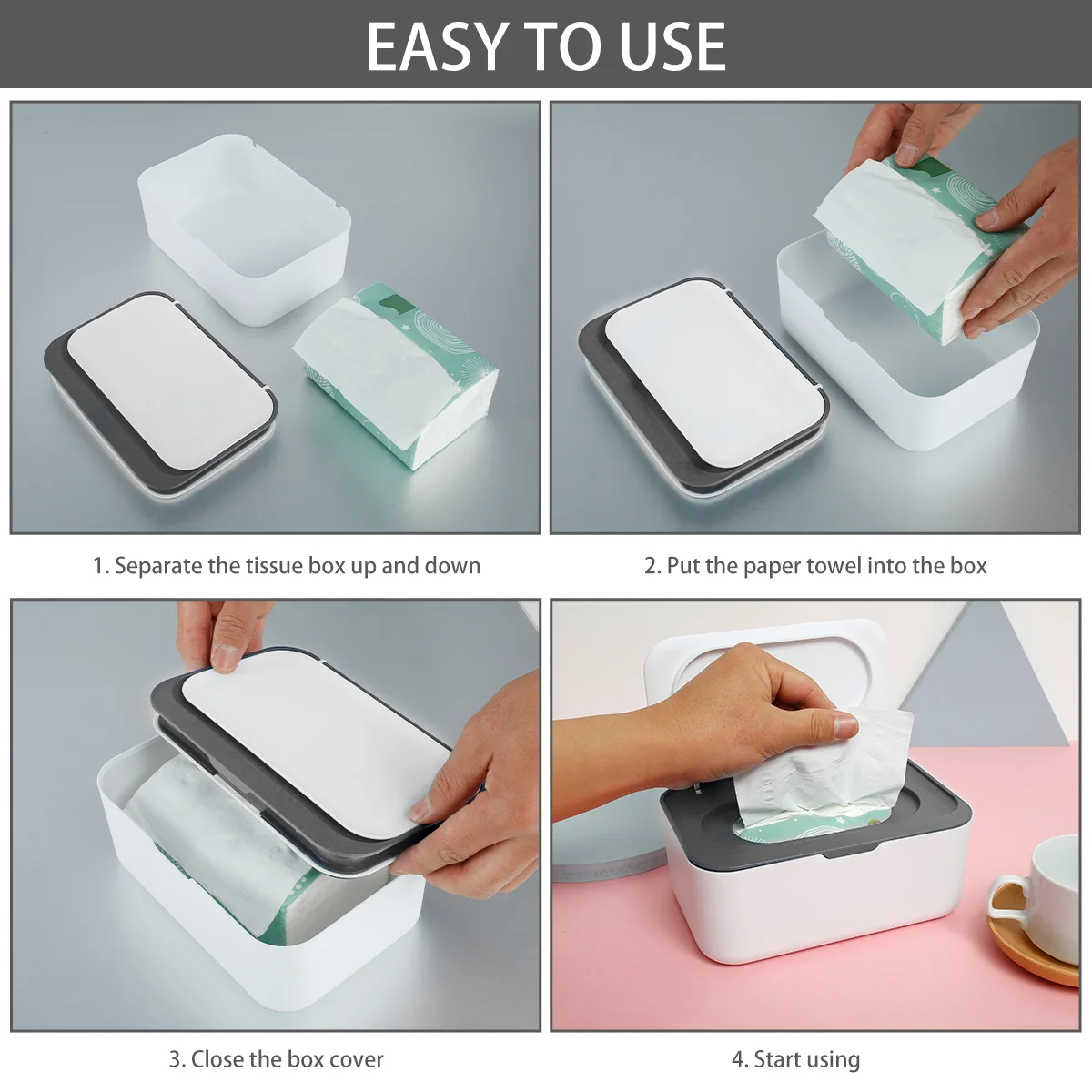 Wipes Dispenser Baby & Adult Wipe Holder Seposeve Refillable Wipe Container Keeps Wipes Fresh Dustproof Wipes Case with Lids thumbnail 5