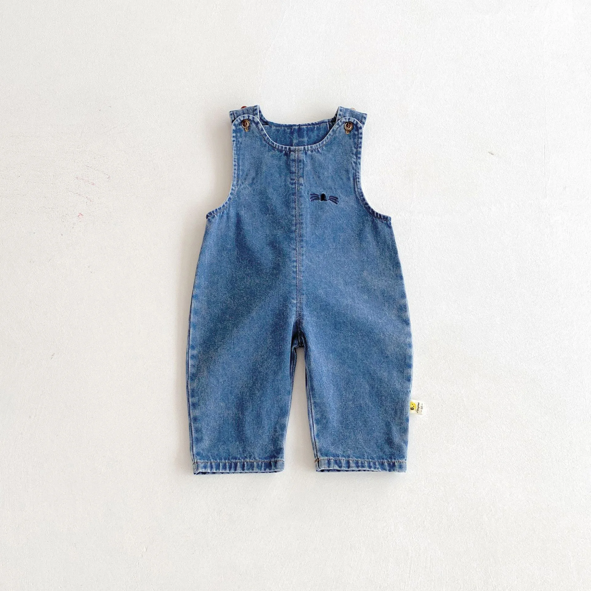 Autumn and winter baby denim overalls with rabbit ears, cute long pants and one-piece pants thumbnail 2