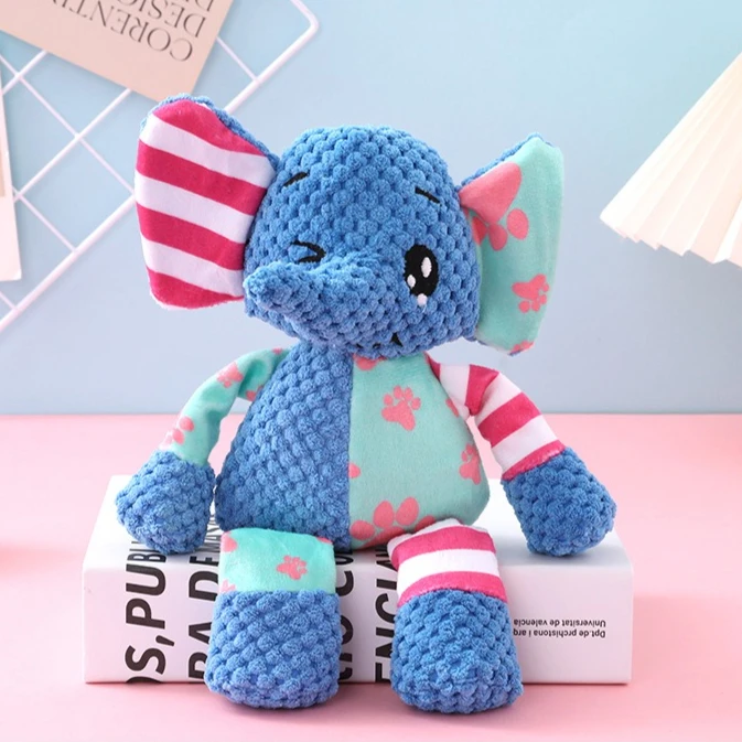 Pet Dog Plush Toy Cute Fox Elephant Bite Resistant Interactive Squeaky Dog Chewing Toy Dog Teeth Cleaning Sounding Doll Chew Toy thumbnail 4