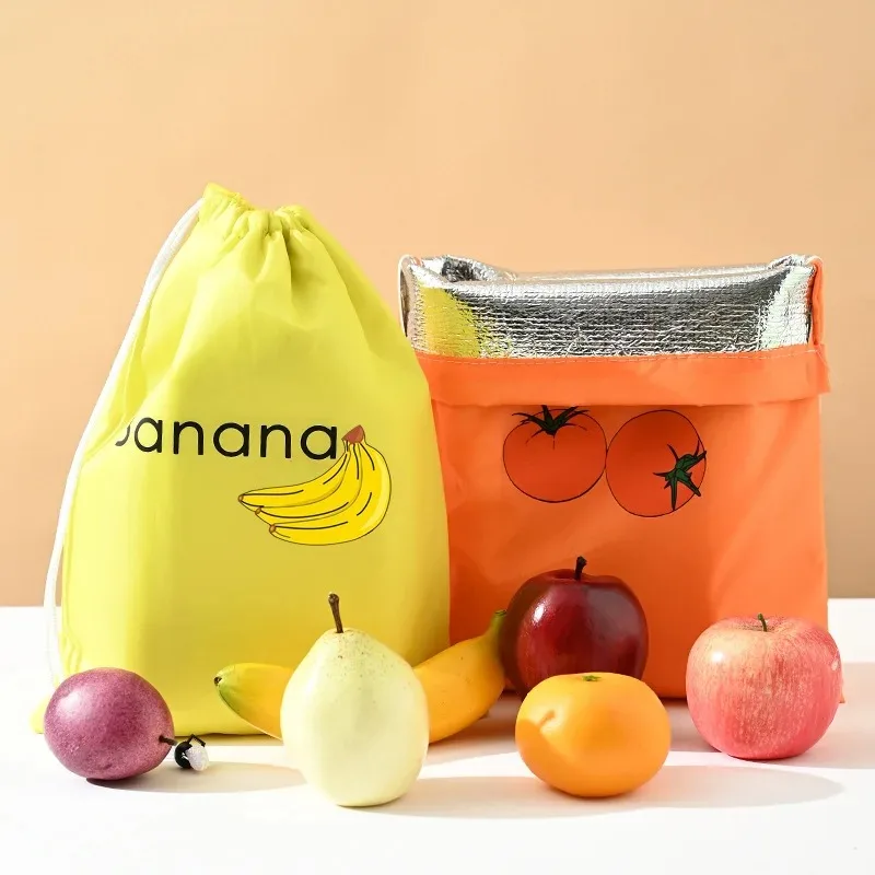‌"Insulated Fresh-Keeper Bag - Reusable Storage Organizer for Bananas, Lettuce & Vegetables (Drawstring Closure)" thumbnail 3