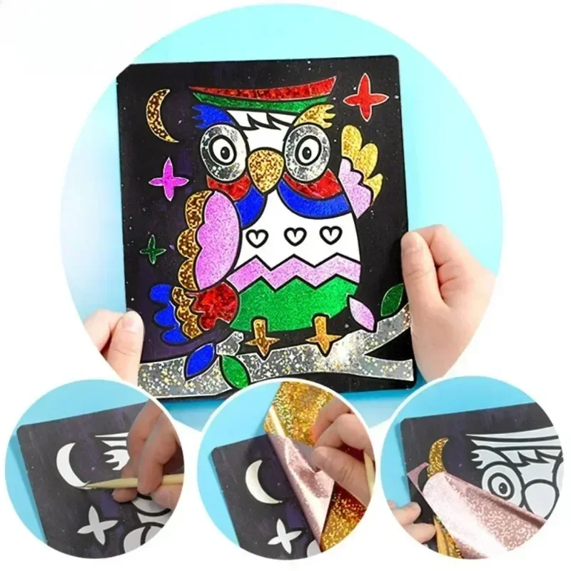 Magic Painting 12Pcs DIY Cartoon Crafts for Arts & Crafts Children Creative Drawing Educational Learning Coloring Book Set thumbnail 4