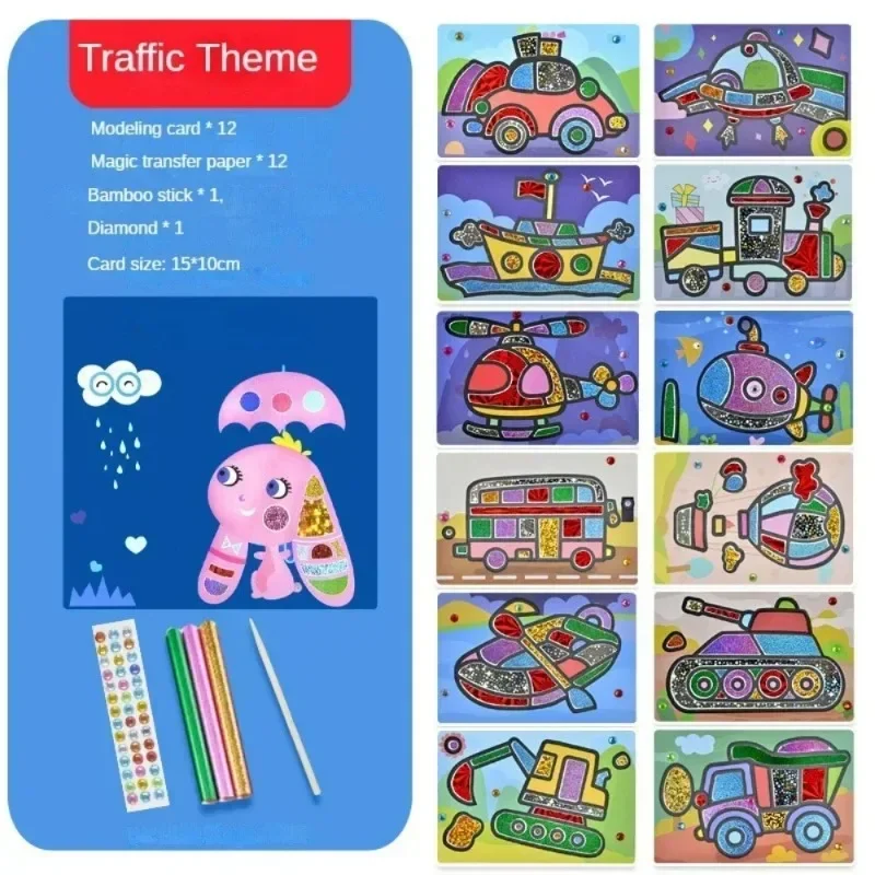 Magic Painting 12Pcs DIY Cartoon Crafts for Arts & Crafts Children Creative Drawing Educational Learning Coloring Book Set thumbnail 6