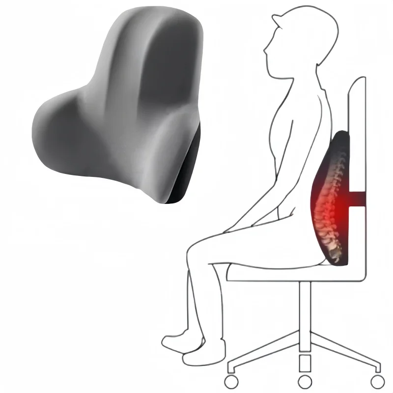 1pc Memory Foam Lumbar Back Cushion for Car Office Gaming Chairs and Postpartum Waist Support Multi Functional Pain Relief Pillo thumbnail 5