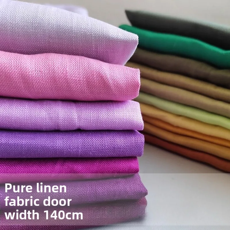 100% Pure Linen Ramie Summer Dress Natural Breathable Eco-Friendly Fabric for Women by the meter Minimalist