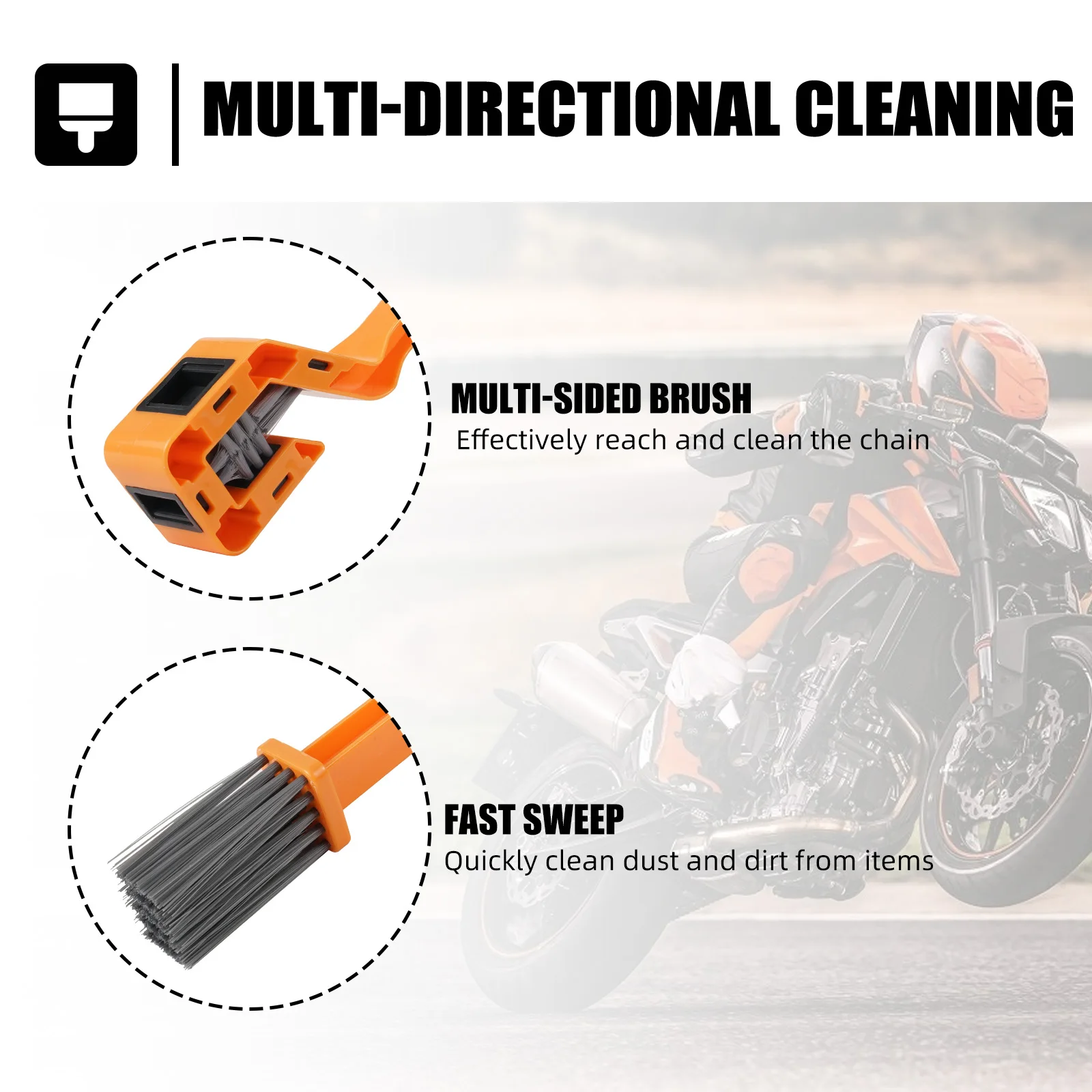 Gear Chain Cleaning Brush Tool For KTM EXC 300 For Husqvarna TE 300 GasGas EC Beta RR 300 Honda Yamaha Suzuki Kawasaki Sherco thumbnail 5