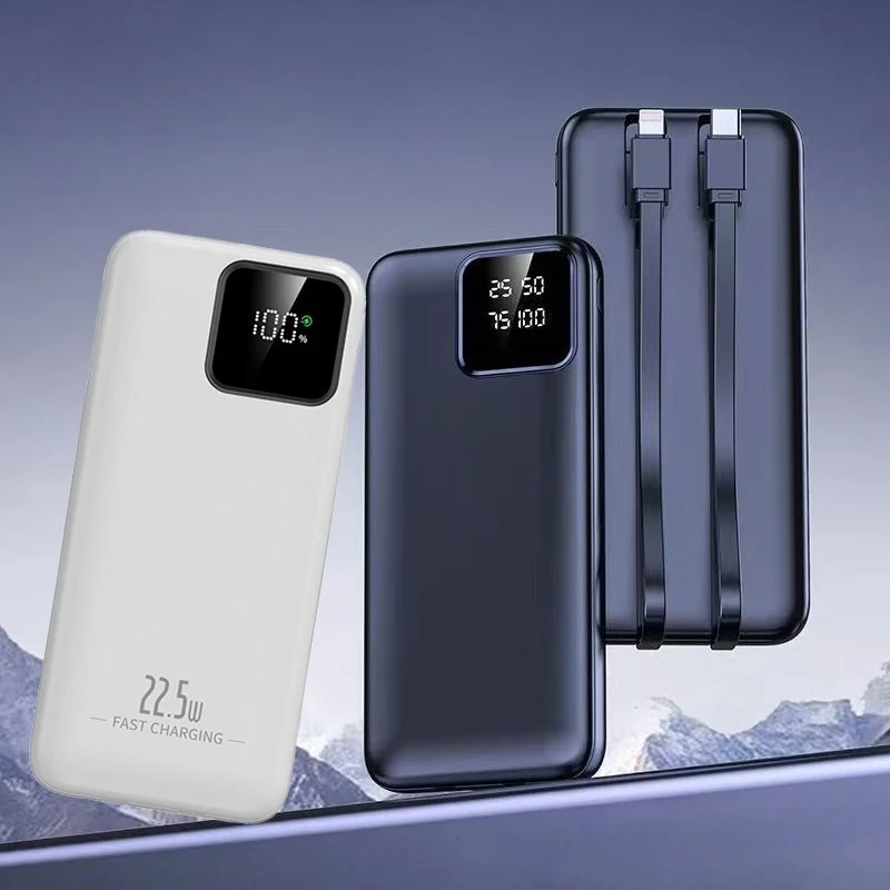 New 22.5W Self-built Ultra-fast Charging 30000mAh Mobile Power Supply Digital Display Built-in 2 Cable External Battery thumbnail 5