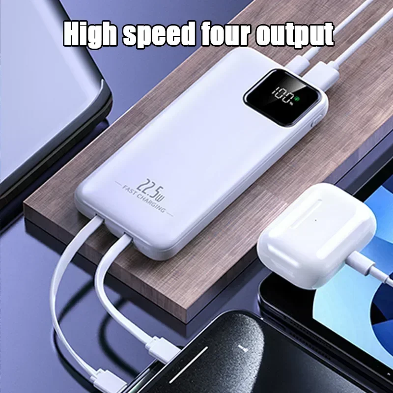 New 22.5W Self-built Ultra-fast Charging 30000mAh Mobile Power Supply Digital Display Built-in 2 Cable External Battery thumbnail 2