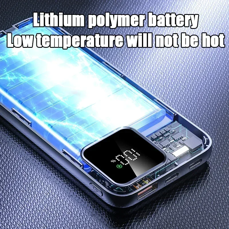 New 22.5W Self-built Ultra-fast Charging 30000mAh Mobile Power Supply Digital Display Built-in 2 Cable External Battery thumbnail 3