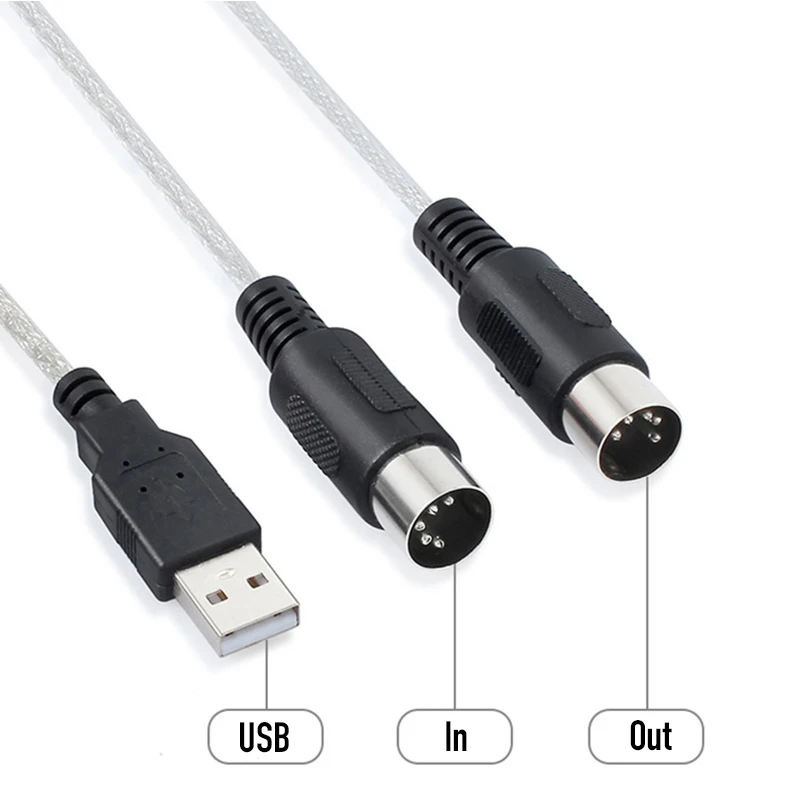 MIDI to USB IN-OUT Music to PC 5 Pin Electronic Keyboard Audio Converter Adapter Cord Musical Enjoyable Instrument Supplies thumbnail 5