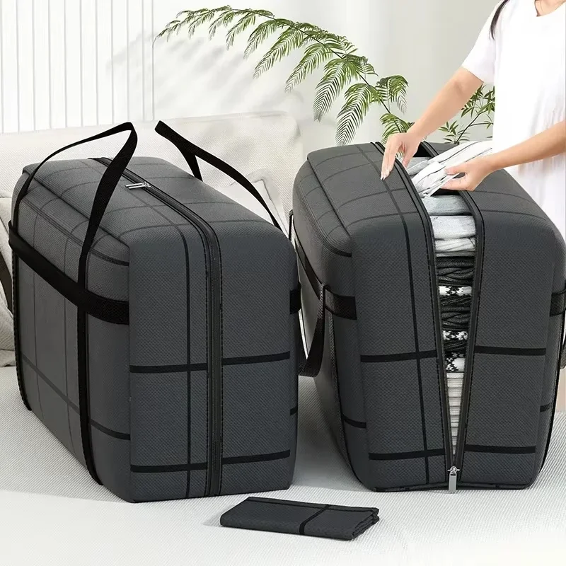 1pc Large-capacity Hand-held Clothes Storage Bag Foldable Dust-proof Non-woven Fabric Packing Bags Bedroom Wardrobe Organizer thumbnail 5