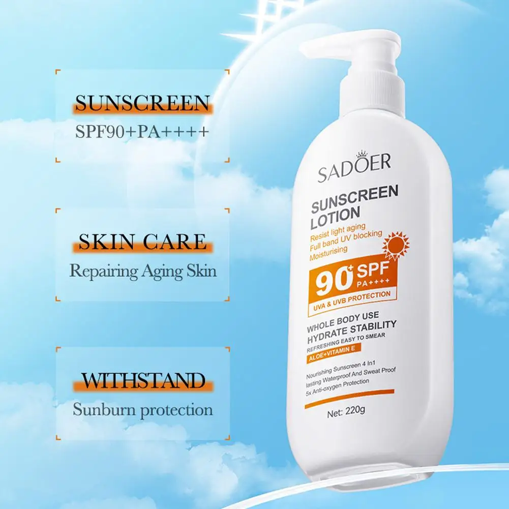 SPF90 PA+++ UVA/UVB sun protection for whole body Anti-aging Refreshing Sunscreen Aloe vitamin E UV Protection sun block thumbnail 3