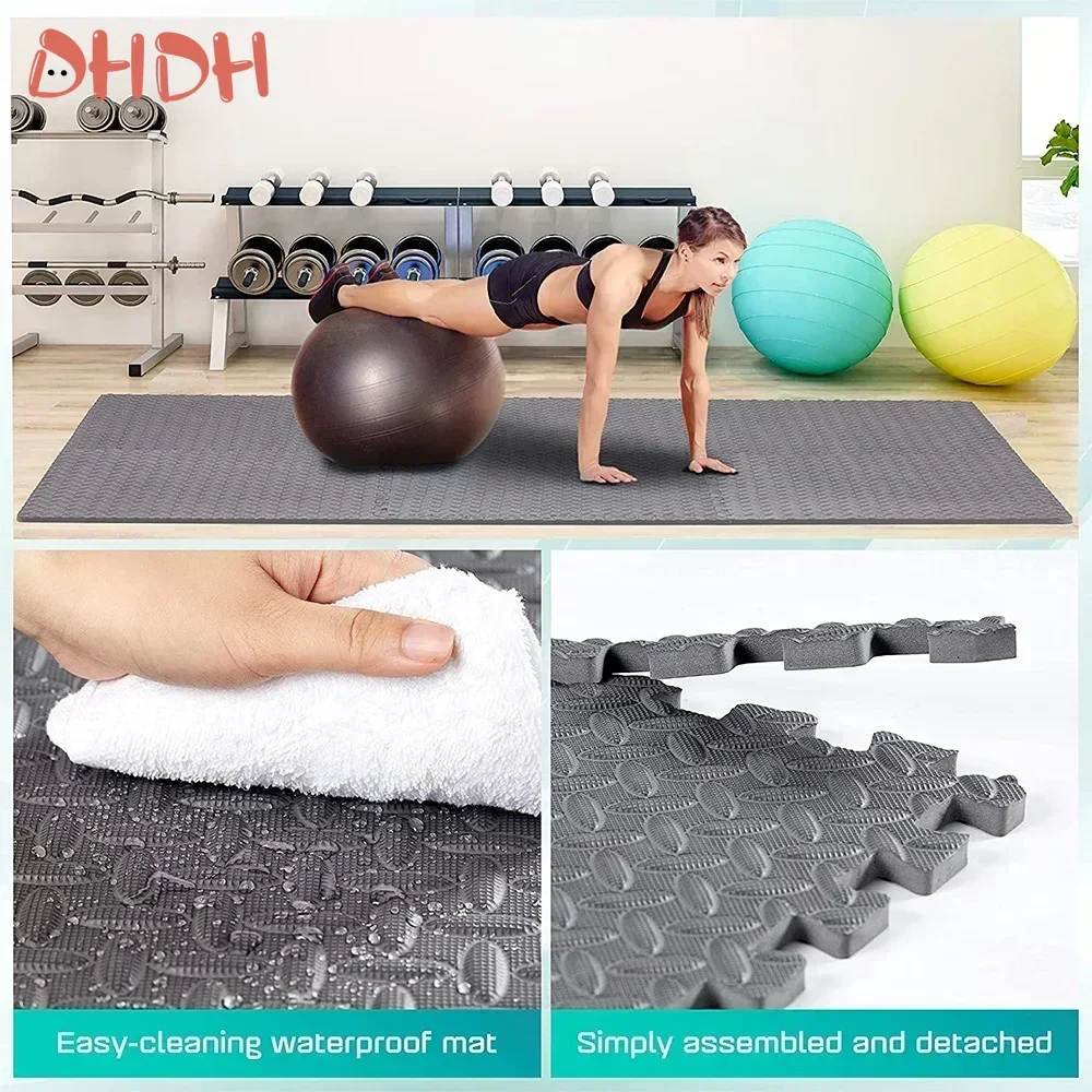 4~20Pcs Puzzle Fitness Mat, Eva Interlocking Foam Floor Tiles for Home Gym, Home Gym Equipment Mat, Non-Slip Floor Mat for Kids thumbnail 4
