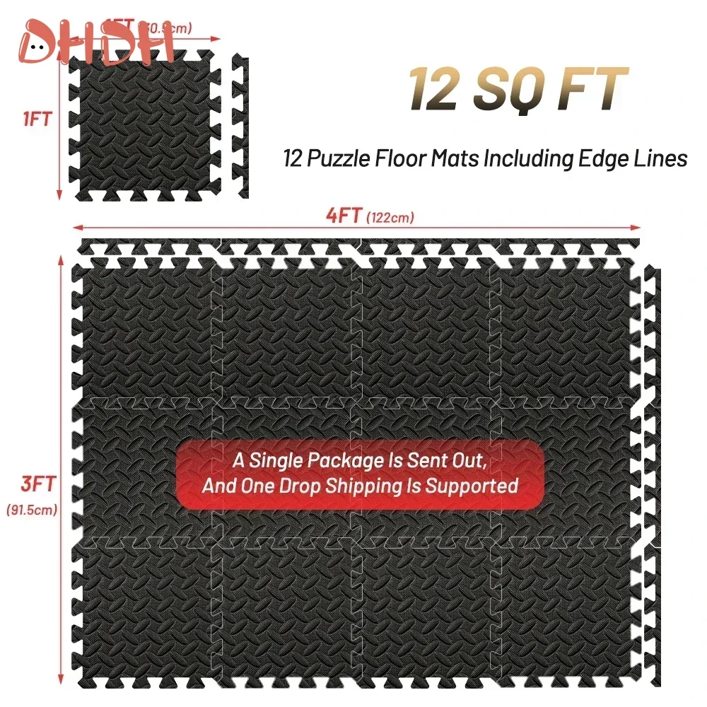 4~20Pcs Puzzle Fitness Mat, Eva Interlocking Foam Floor Tiles for Home Gym, Home Gym Equipment Mat, Non-Slip Floor Mat for Kids thumbnail 6
