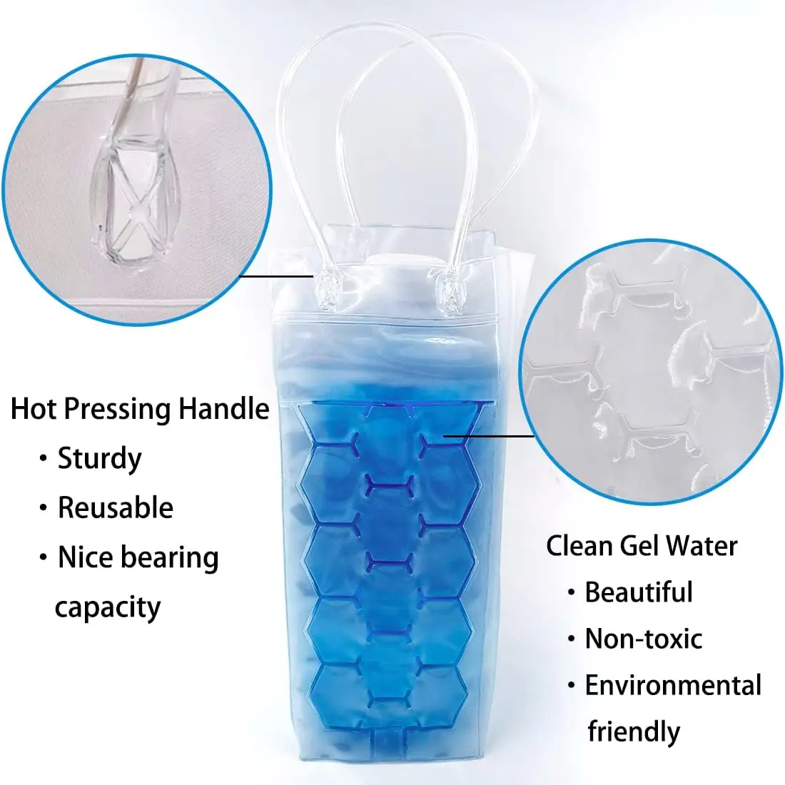 Ice Wine Bag Holder Champagne Beer Cooler Wine Glass Holder Whisky Can Drink Cooler Gel Cooling Chiller Bar Accessories thumbnail 3
