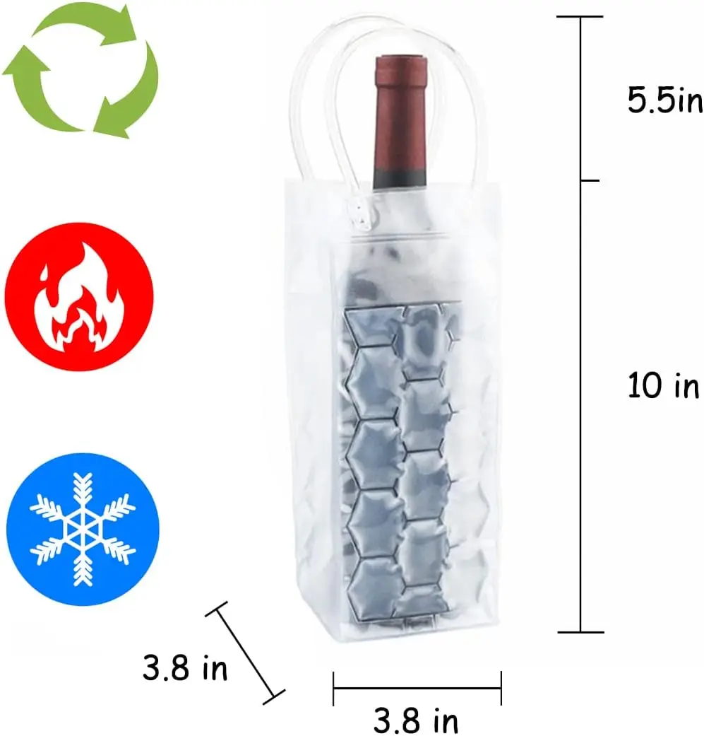 Ice Wine Bag Holder Champagne Beer Cooler Wine Glass Holder Whisky Can Drink Cooler Gel Cooling Chiller Bar Accessories thumbnail 2