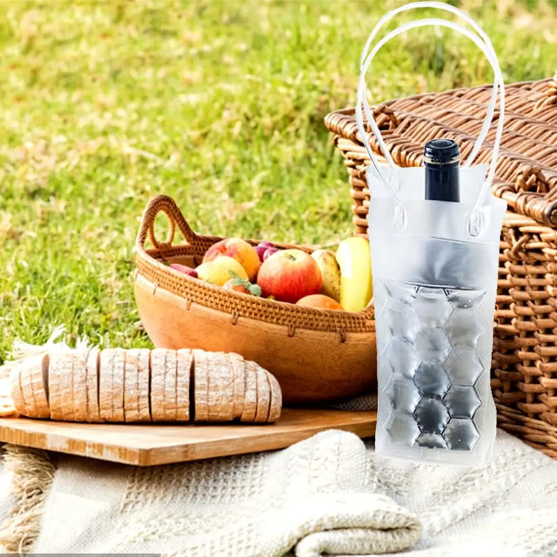 Ice Wine Bag Holder Champagne Beer Cooler Wine Glass Holder Whisky Can Drink Cooler Gel Cooling Chiller Bar Accessories thumbnail 4