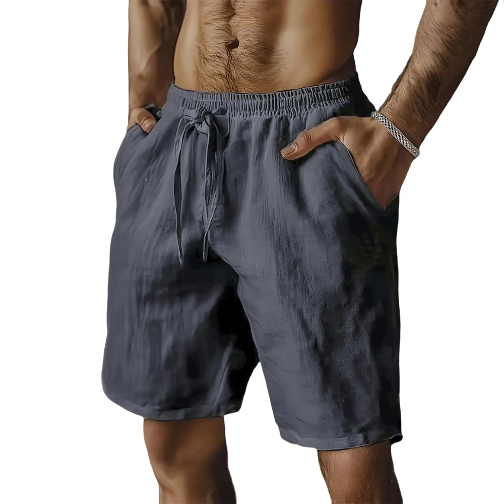 Summer New Men's Breathable Shorts Hawaii Beach Short Pants Male Solid Color Trousers Loose Lightweight Short Streetwear thumbnail 6