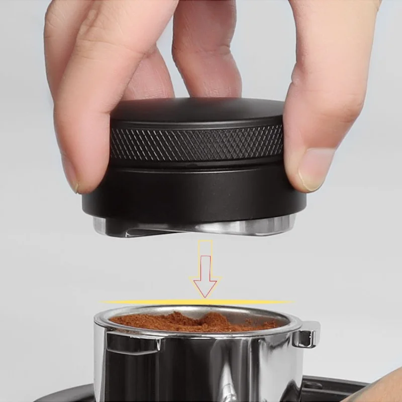 Coffee Distributor Espresso Distribution Tool/Leveler 3 Angled Slopes Adjustable Palm Tamper Fits 51/53/58mm Portafilter Depth