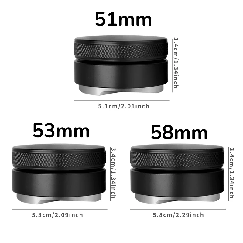 Coffee Distributor Espresso Distribution Tool/Leveler 3 Angled Slopes Adjustable Palm Tamper Fits 51/53/58mm Portafilter Depth thumbnail 2