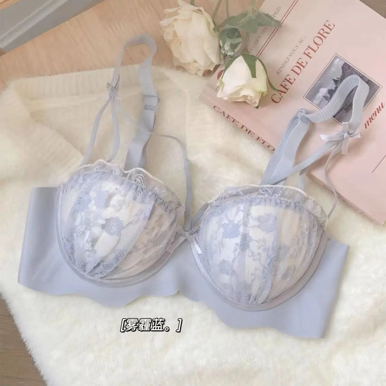 New Sweet and Cute Girl-free Undergarment Women's Comfortable Bra Cover Set thumbnail 5