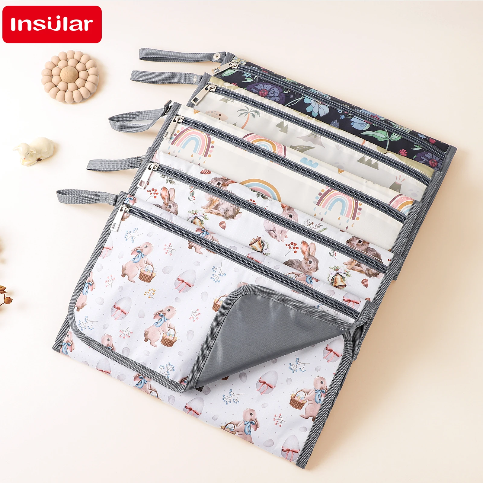 INSULAR Baby Nappy Changing Cushion Fordable Storage Bags Waterproof Kids Washable Mattress Mother-Infant Care Products