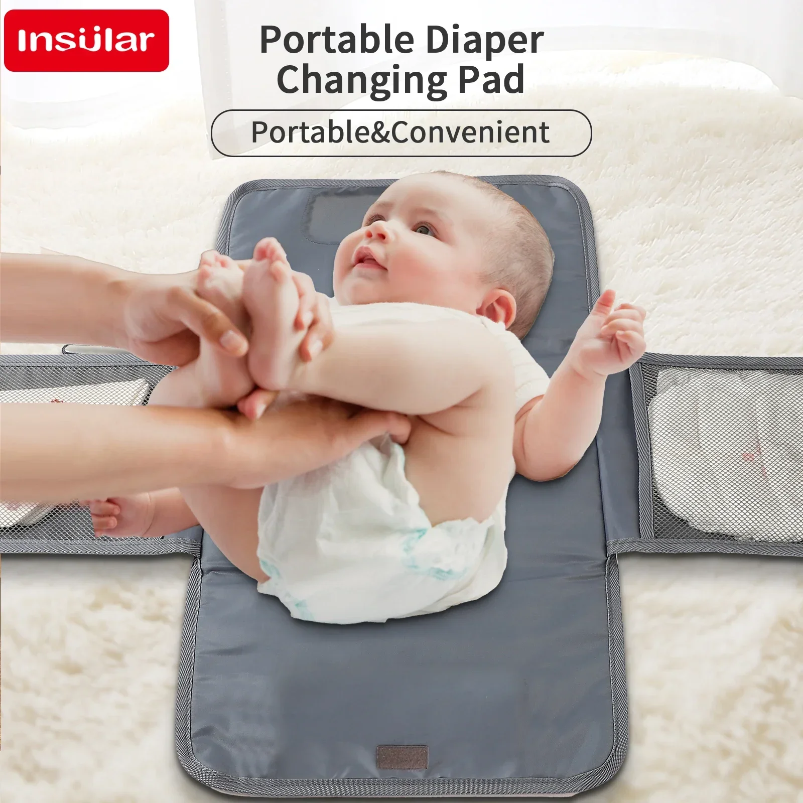 INSULAR Baby Nappy Changing Cushion Fordable Storage Bags Waterproof Kids Washable Mattress Mother-Infant Care Products thumbnail 4
