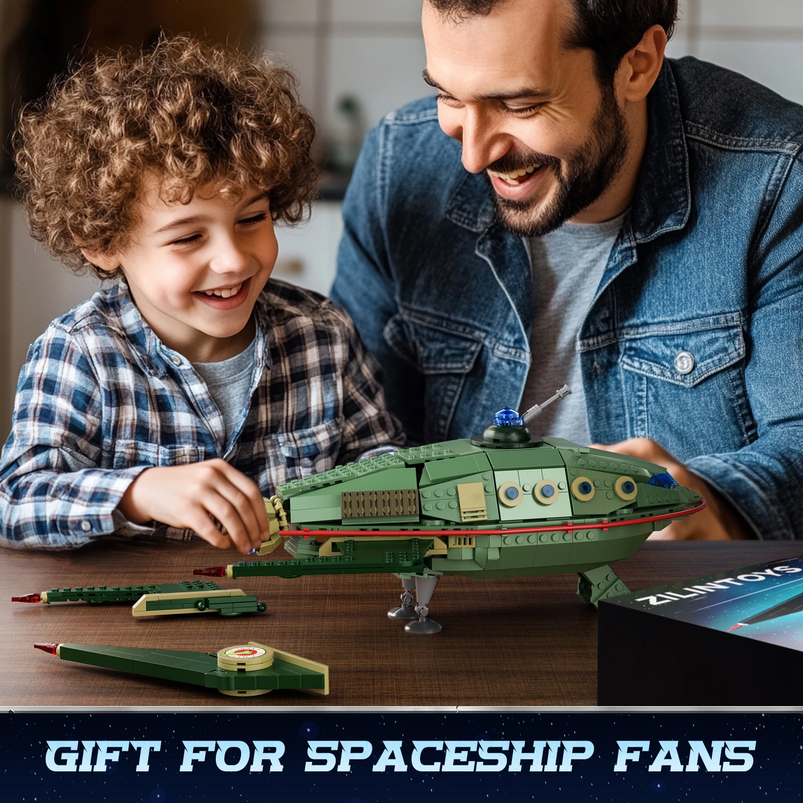 Back Future Planet Express Ship Building Blocks Kit Spaceship Toys Bricks Model Home Decoration Gifts for Fans Kids(928 PCS) thumbnail 4