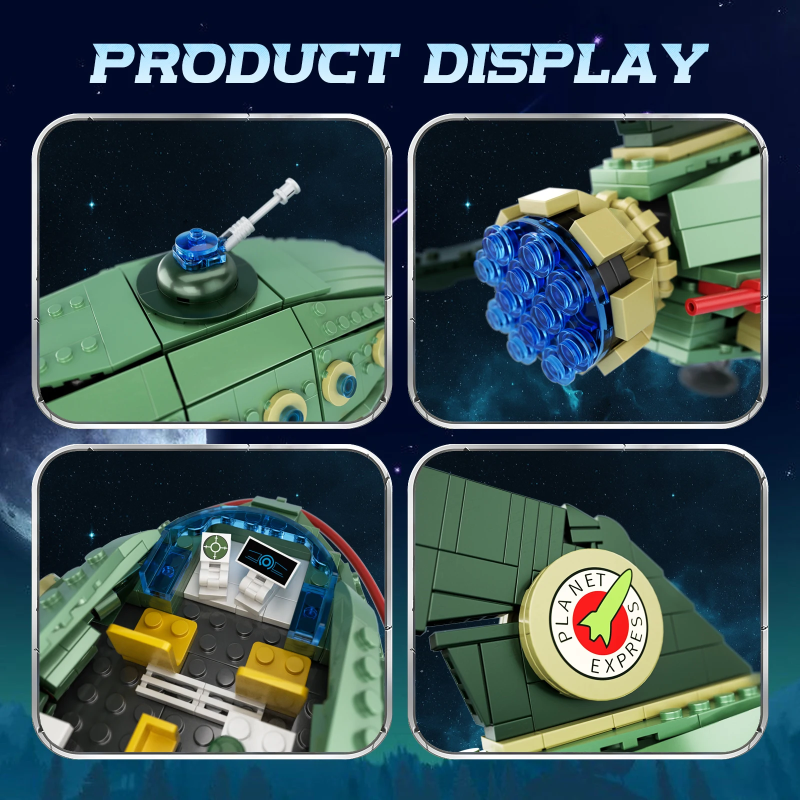 Back Future Planet Express Ship Building Blocks Kit Spaceship Toys Bricks Model Home Decoration Gifts for Fans Kids(928 PCS) thumbnail 3