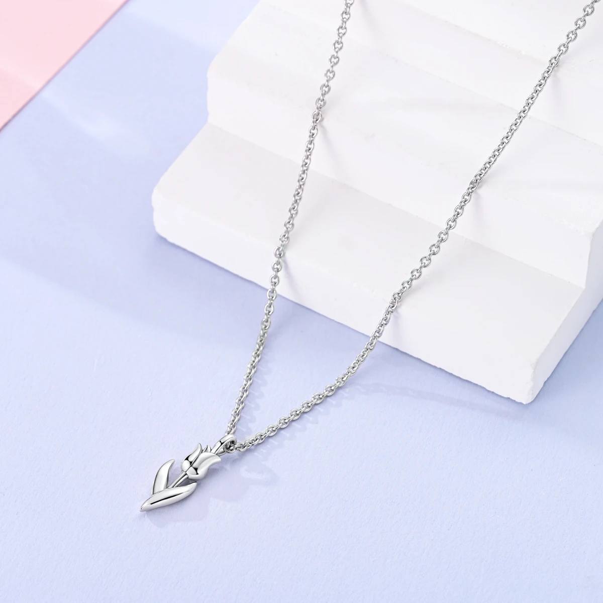 925 Silver Tulip Jewelry Set Original Charm Earring Bracelet Necklace Ring Fit Woman Jewelry Diy thumbnail 5