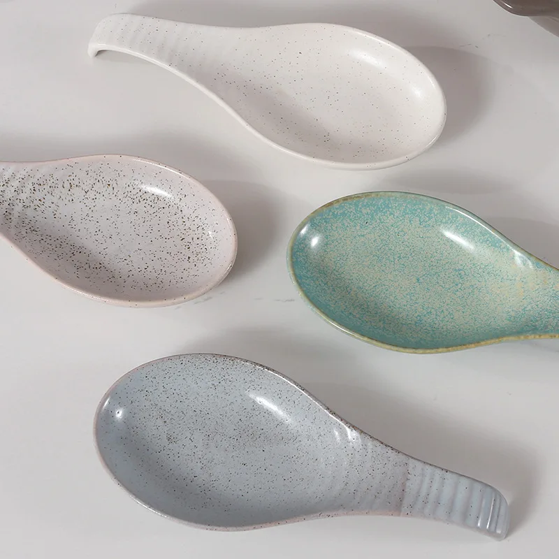 Porcelain Spoon Rest,Ceramic Utensils Holder for Stove Top,Kitchen Counter Cooking Tools Organizer, Spatula Ladle Tongs thumbnail 2
