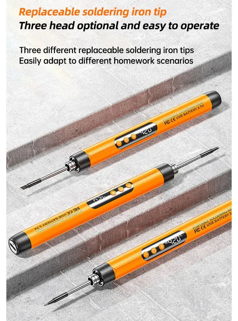 USB Wireless  Digital Electric Soldering Iron Kit  Cordless Adjustable Temperature 300-450℃ Smart Welding Solder Tool thumbnail 3