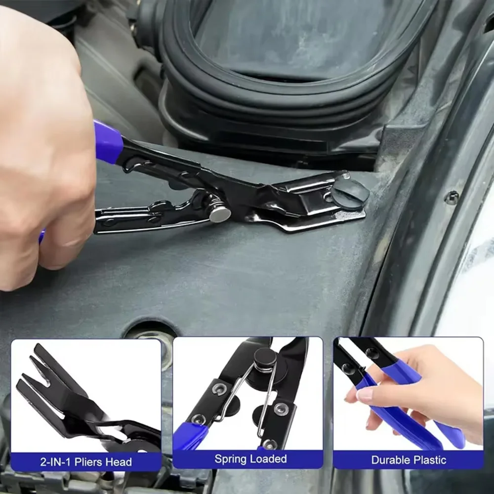 Car Clip Removal Pliers Tools Auto Body Panel Door Fastener Push Pin Trim Removal Tool Kit Automotive Pry Tool Repair Set thumbnail 2
