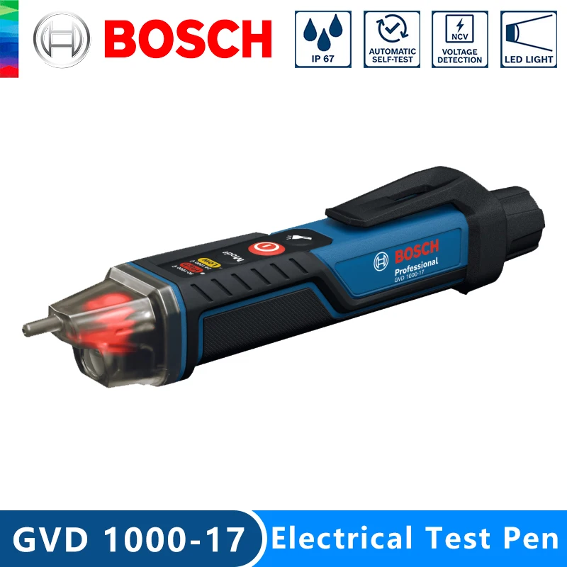 BOSCH GVD 1000-17 Professional Non-contact Voltage Tester Self-test IP67 Rating Dual Voltage Power Tool Accessories