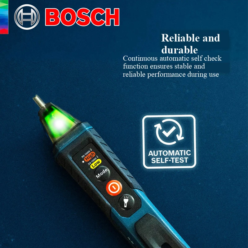 BOSCH GVD 1000-17 Professional Non-contact Voltage Tester Self-test IP67 Rating Dual Voltage Power Tool Accessories thumbnail 2
