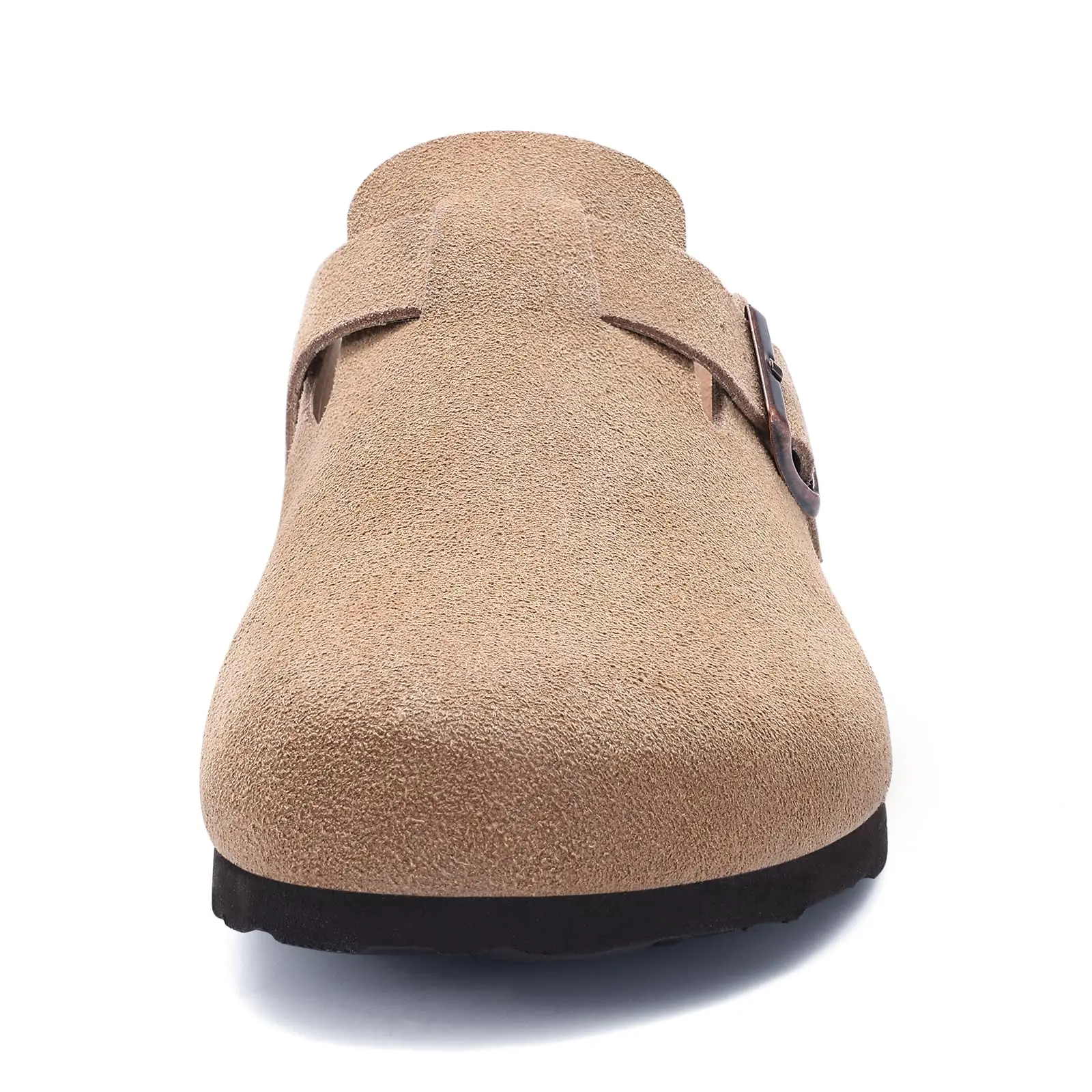 Litfun Suede Cork Clogs For Women Men Genuine Summer Clogs with Arch Support Cork Leather House Mules Shoes Thick Beach Sandals thumbnail 2