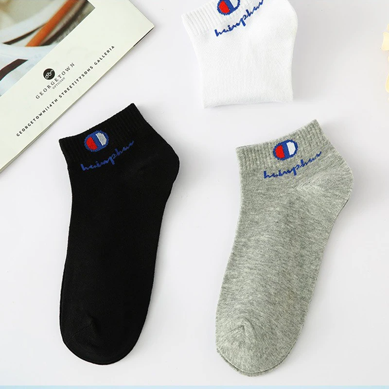 10/20/30 Pairs Ankle Socks Men Women Cotton Brand Socks Athletic Running Socks Cushioned Breathable Low Cut Sports Short Socks thumbnail 2