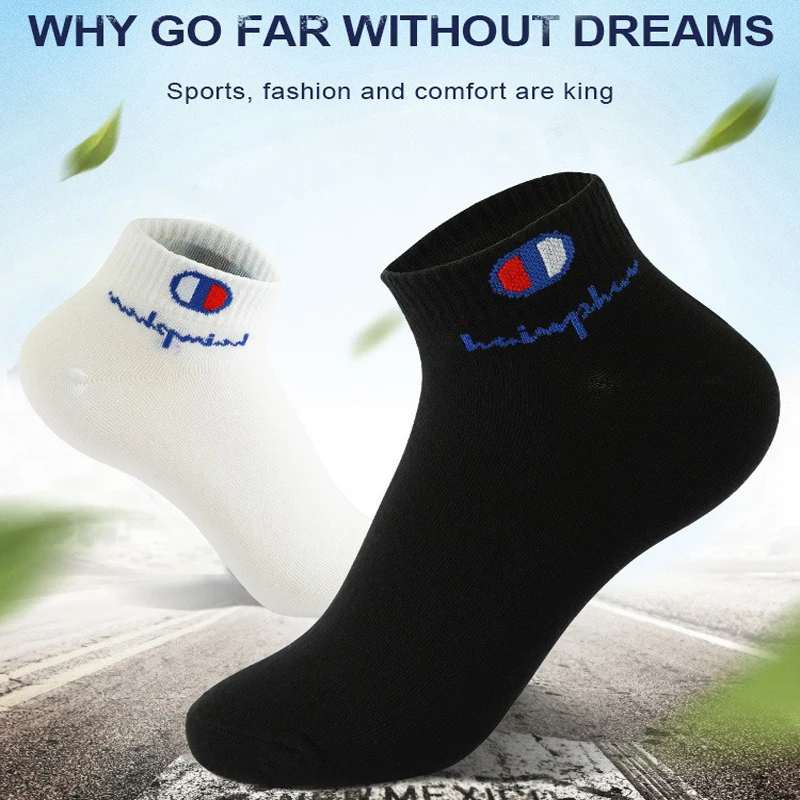 10/20/30 Pairs Ankle Socks Men Women Cotton Brand Socks Athletic Running Socks Cushioned Breathable Low Cut Sports Short Socks thumbnail 3