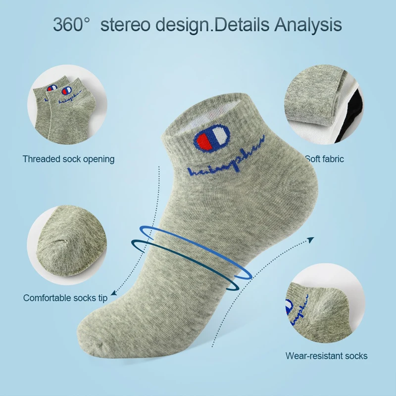 10/20/30 Pairs Ankle Socks Men Women Cotton Brand Socks Athletic Running Socks Cushioned Breathable Low Cut Sports Short Socks thumbnail 4