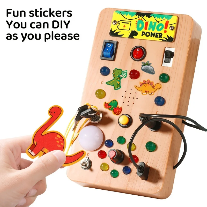 Children's Montessori LED light busy board simulation switch power board light button intelligence early education learning toys thumbnail 3