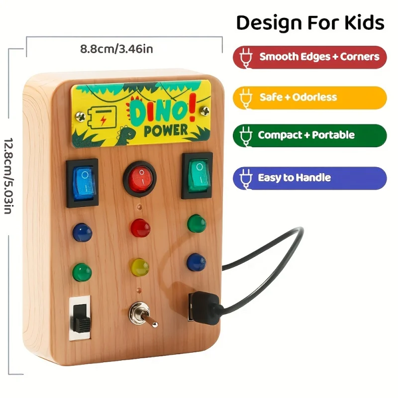 Children's Montessori LED light busy board simulation switch power board light button intelligence early education learning toys thumbnail 4