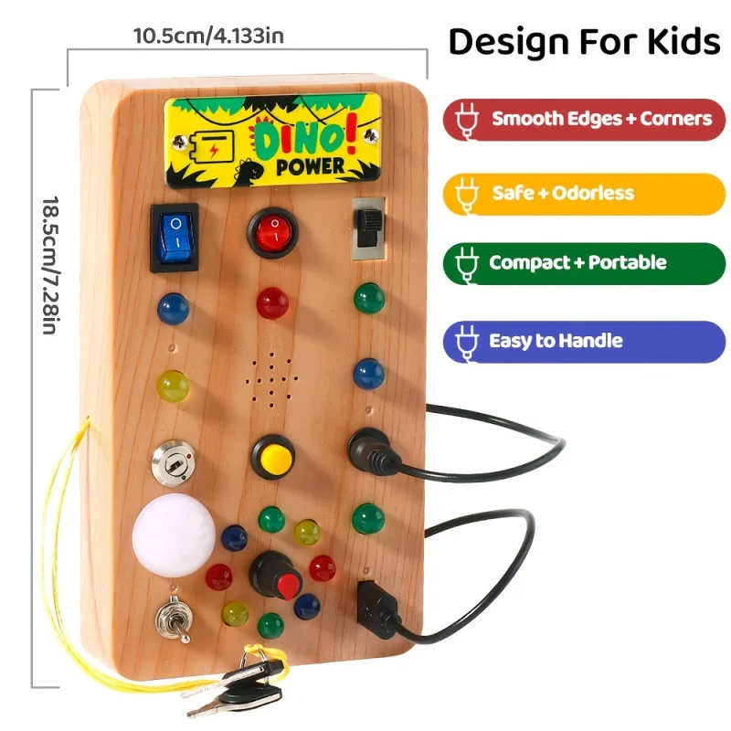 Children's Montessori LED light busy board simulation switch power board light button intelligence early education learning toys thumbnail 2