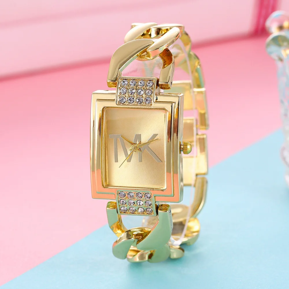 Luxury Women's Watch Fashion Elegant Style Ladies Watch Metal Square Trendy Quartz Watch for Women Bracelet Wristwatch Clock thumbnail 2