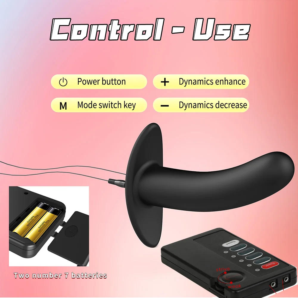 Electroshock Anal Vibrator Electric Stimulate Remote No Vibrating Butt Plug Prostate Massage Adult Women Men E-stim Anal Sex Toy thumbnail 6