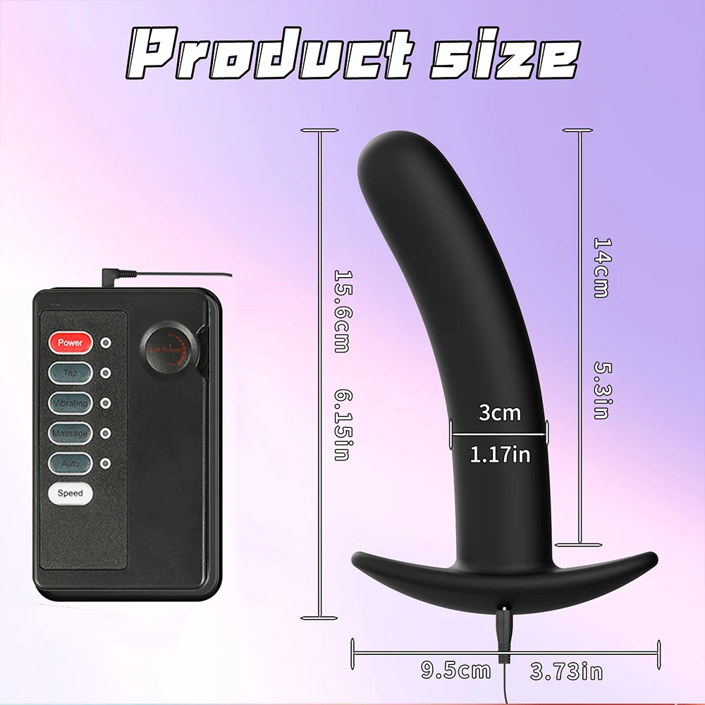 Electroshock Anal Vibrator Electric Stimulate Remote No Vibrating Butt Plug Prostate Massage Adult Women Men E-stim Anal Sex Toy thumbnail 4