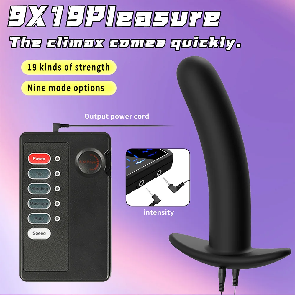 Electroshock Anal Vibrator Electric Stimulate Remote No Vibrating Butt Plug Prostate Massage Adult Women Men E-stim Anal Sex Toy thumbnail 3