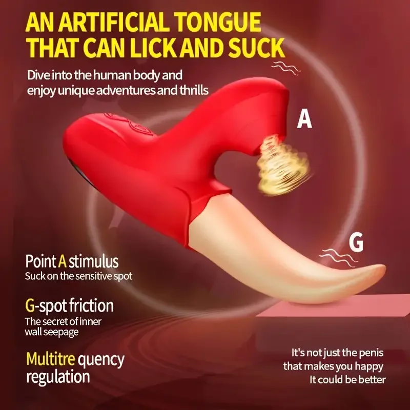Powerful Sucking Rose Vibrator for Women With Tongue Licking Clitoral Stimulation Nipples Massager Female Adult Goods Sex Toys thumbnail 5