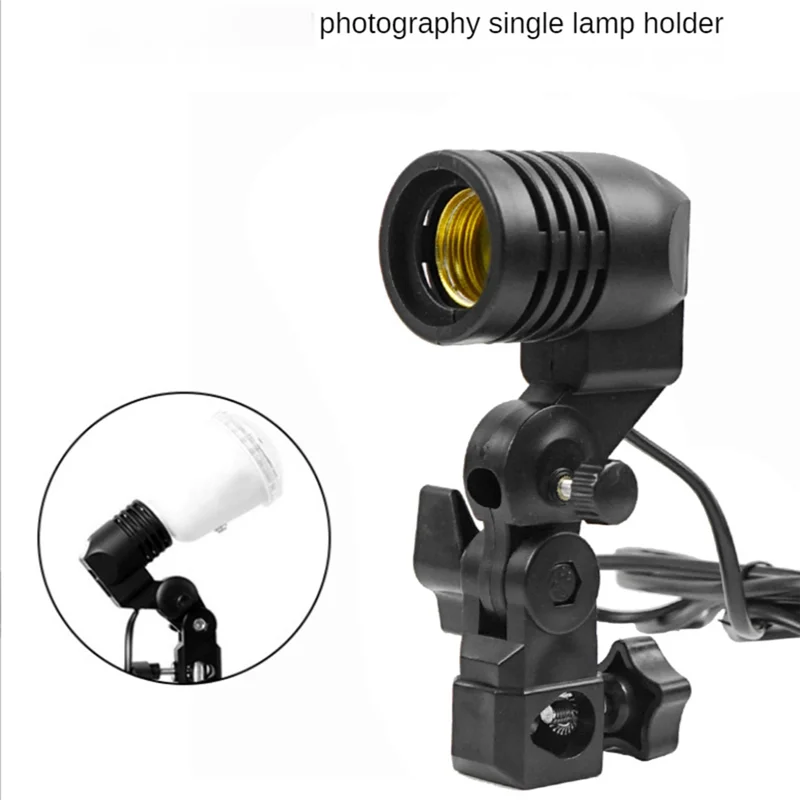 Y19A Light Lamp Photo Studio E27 AC Socket Photography 1.8M Cable Cord Bulb Stand With Umbrella Holder Bulb Mount US Plug thumbnail 5