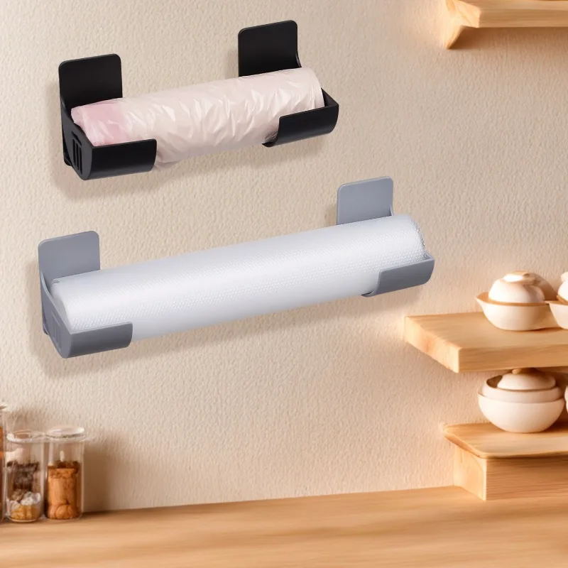 20/2PCS Wall Mounted Trash Bags Holder Garbage Bag Storage Box Organizer Plastic Bag Film Container Dispenser For Kitchen Shelf thumbnail 2
